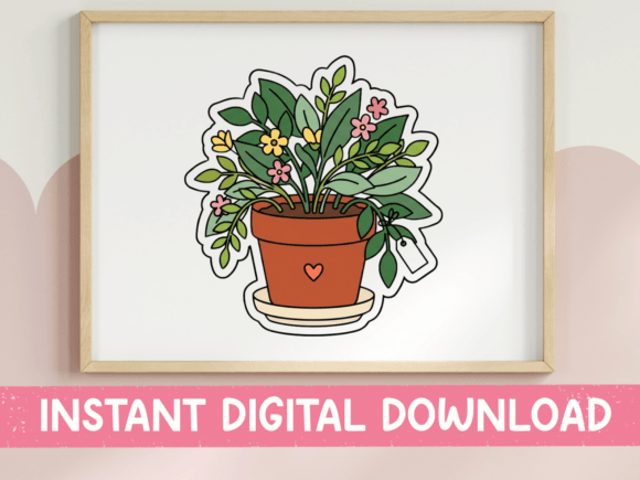 Download Potted Plant Sticker with Flowers - Potted plant Collection