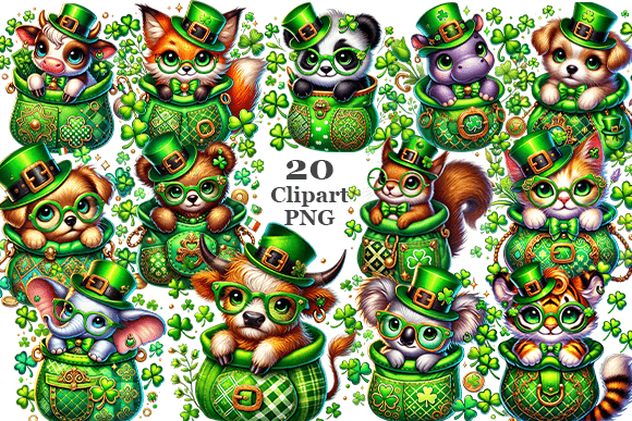 Download St. Patrick's Day Cute Animals PNG. - Cute animals Collection