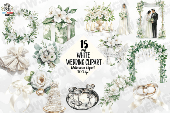Download White Wedding Clipart PNG - White Collection