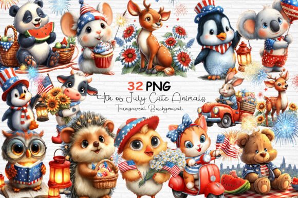 Download 4th of July Cute Animals PNG - Cute animals Collection