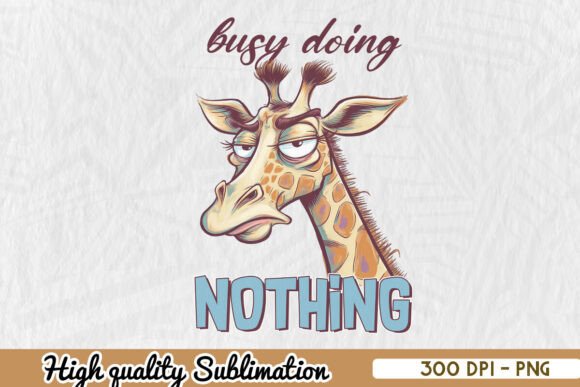 Download Busy Doing Nothing Cute Giraffe PNG - Premium Resources