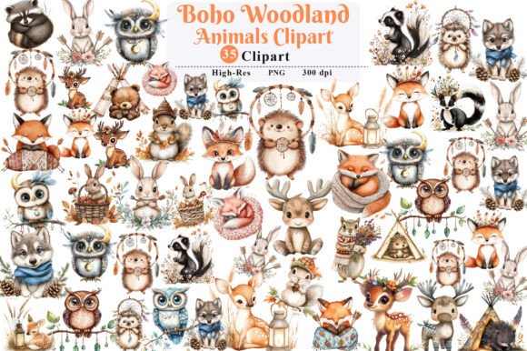 Download Boho Woodland Animals, Cute Animals Png - Cute animals Collection