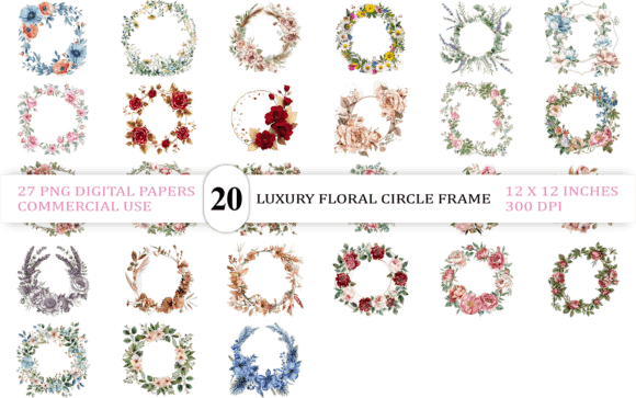 Download Burgundy &amp; White Rose Wreath Frame PNG - White Collection