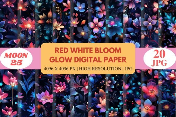 Download Red White Bloom Glow Paper Pack - White Collection