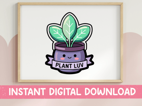 Download Plant Luv Kawaii Potted Plant Design - Potted plant Collection