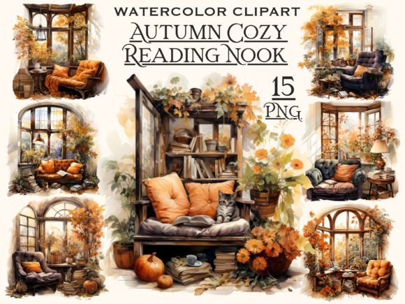 Download Fall Cozy Reading Nook PNG Bundle - Reading nook Collection