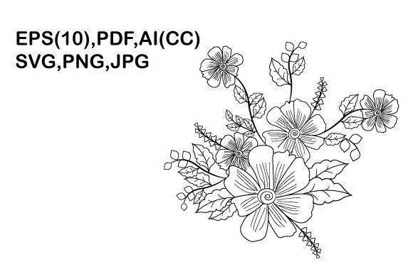 Download Black and White Flower Illustrations - White Collection