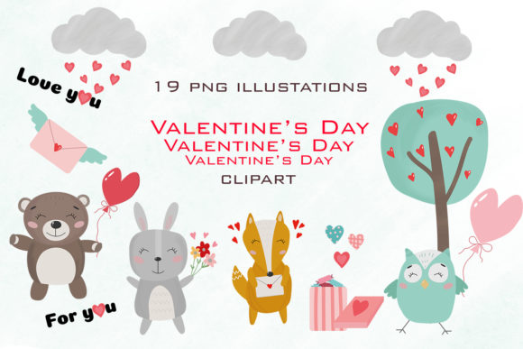 Download Valentines Day Clipart, Cute Animals PNG - Cute animals Collection