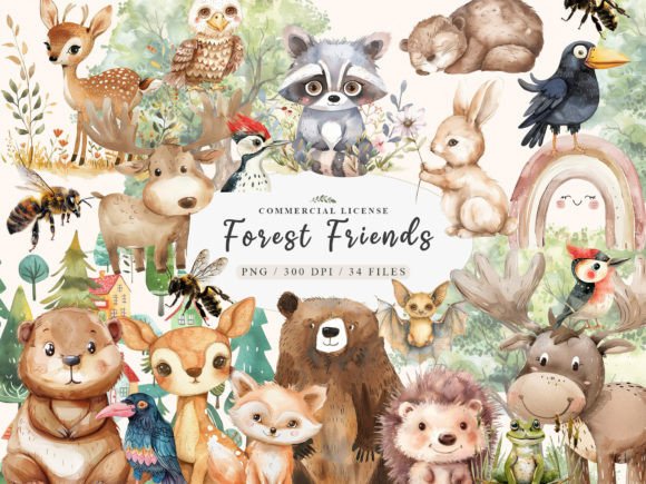 Download Boho Woodland Animals, Cute Animals Png - Cute animals Collection