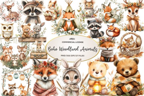 Download Boho Woodland Animals, Cute Animals Png - Cute animals Collection